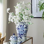 Ваза с крышкой и синим цветочным узором Blue & White Ornament  варинант исполнения - 7 | Loft Concept в Грозном