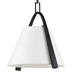 Подвесной светильник в форме конуса с белым тканевым абажуром и чёрным каркасом Stylish Solution варинант исполнения - 3 | Loft Concept в Грозном