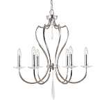 Люстра цвета никель с 6-ю лампами и стеклянными подвесками Elstead Lighting варинант исполнения - 1 | Loft Concept в Грозном