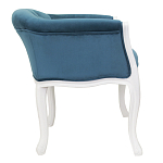 Кресло низкое в стиле прованс Louis French Armchair white and blue velour варинант исполнения - 1 | Loft Concept в Грозном