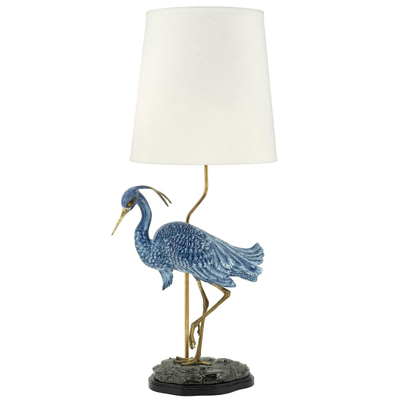 Настольная лампа ABHIKA LAMPTABLE HERON Голубой Золотой Настольная лампа ABHIKA LAMPTABLE HERON Голубой Золотой в Грозном | Loft Concept