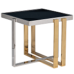 Столик журнальный квадратный с основанием в оттенках хром и золото Harmony Color and Shapes варинант исполнения - 1 | Loft Concept в Грозном