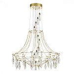 Люстра подвесная из металла с хрустальными прозрачными подвесками Quasar 81 варинант исполнения - 3 | Loft Concept в Грозном