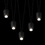 Подвесной светильник черными плафонами на длинных пересекающихся тросах Construction варинант исполнения - 4 | Loft Concept в Грозном