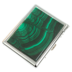 Портсигар на 10 сигарет с газовой зажигалкой из натурального камня Малахит Stone Cigarettes Cases варинант исполнения - 1 | Loft Concept в Грозном