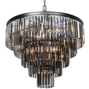 Люстра ODEON Gray glass 5-TIER Black Серое стекло D 80