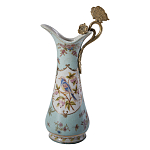 Кувшин с цветочным рисунком и бронзовой ручкой Blue Garden варинант исполнения - 1 | Loft Concept в Грозном