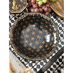 Блюдо черного цвета из фрафора на бронзовых ножках Eden Garden porcelain and bronze варинант исполнения - 4 | Loft Concept в Грозном