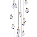 Большая каскадная люстра с хрустальными плафонами Esme Crystal Brass Cascade Chandelier 25 варинант исполнения - 3 | Loft Concept в Грозном