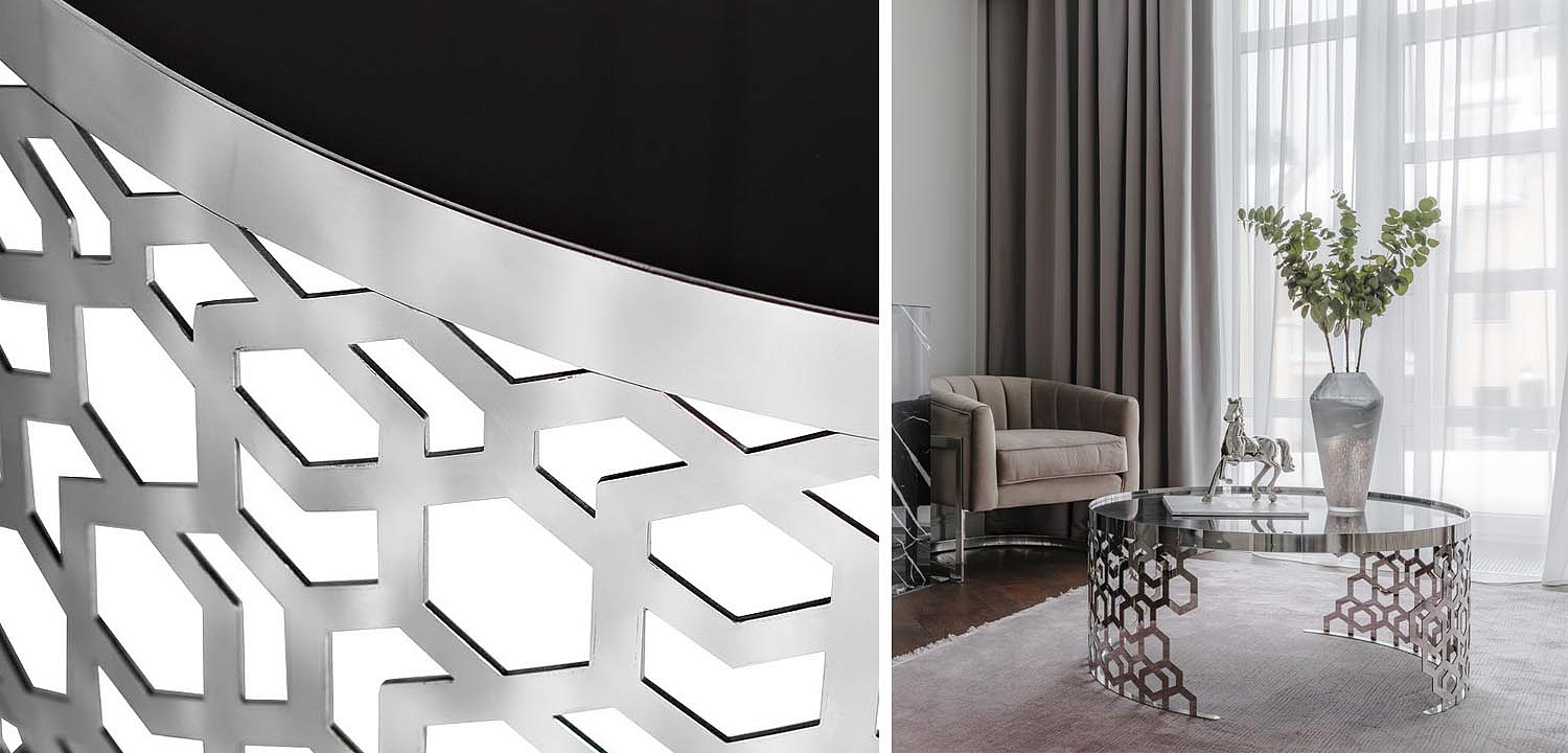 Кофейный стол Yen Geometry Table Silver 90 Кофейный стол Yen Geometry Table Silver 90 - Loft-Concept в Грозном