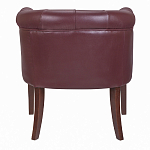 Кресло низкое из натуральной кожи на 4-х деревянных ножках из массива бука Chloe Leather Armchair vine варинант исполнения - 3 | Loft Concept в Грозном