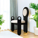 Стул черный из дерева с круглой спинкой Chair in Neoclassical Style варинант исполнения - 3 | Loft Concept в Грозном