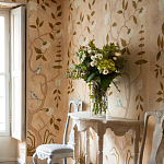 Обои ручная роспись Gustavian Tree of Life Special Colourway on Edo custom white painted silk варинант исполнения - 1 | Loft Concept в Грозном