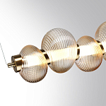 Подвесной светильник линейный с 7-ю рифлеными стеклянными шарами Marcelh Light варинант исполнения - 5 | Loft Concept в Грозном