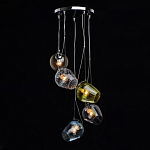 Люстра каскадная с 5-ю разноцветными стеклянными плафонами Kaleido варинант исполнения - 3 | Loft Concept в Грозном