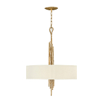 Люстра подвесная с широким белым текстильным абажуром и вертикальными декоративными элементами Hinkley варинант исполнения - 2 | Loft Concept в Грозном