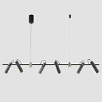 Люстра с 8-ю цилиндрическими плафонами на магнитном креплении и черным металлическим основанием Bronze Concert варинант исполнения - 1 | Loft Concept в Грозном