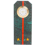 Часы погон ВС подарочные настольные из натурального камня Змеевик Military Clock варинант исполнения - 16 | Loft Concept в Грозном