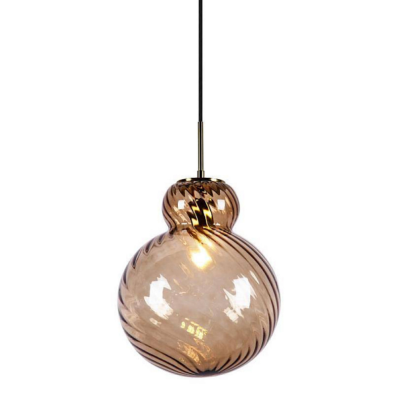 Подвесной светильник Amber RIBBED BASE Янтарный в Грозном | Loft Concept 
