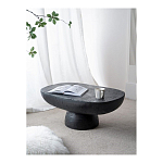 Столик кофейный черного цвета с овальной столешницей и круглым основанием Black Dalmen Table варинант исполнения - 3 | Loft Concept в Грозном