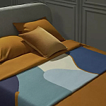 Плед из хлопка синего цвета с абстрактным принтом Elysian Flow Ocean варинант исполнения - 5 | Loft Concept в Грозном