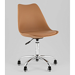 Офисный стул на металлическом основании EGGERY Brown пластик варинант исполнения - 1 | Loft Concept в Грозном