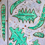 Премиальный Шкаф Defoliation двухстворчатый роспись зеленые листья  варинант исполнения - 5 | Loft Concept в Грозном