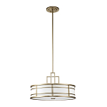 Подвесной светильник цвета латунь с белым матовым плафоном с геометрическим рисунком Feiss варинант исполнения - 7 | Loft Concept в Грозном