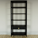 Стеллаж Elsa Dreams Black со стеклянными полками и ящиком варинант исполнения - 4 | Loft Concept в Грозном