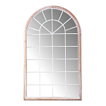 Зеркало-окно настенное в венецианском стиле с деревянной рамой бежевого цвета Venetian Smooth варинант исполнения - 1 | Loft Concept в Грозном