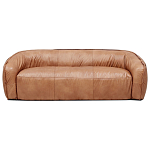 Трехместный диван с кожаной обивкой коричневый Coste Leather Sofa варинант исполнения - 1 | Loft Concept в Грозном