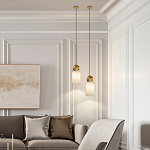 Подвесной светильник светодиодный с цилиндрическим плафоном Stone Helios варинант исполнения - 5 | Loft Concept в Грозном