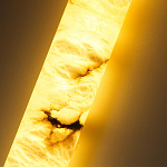 Подвесной светильник цилиндрической формы с плафоном из алебастра и металлическими торцами Темная Латунь 60 см Cryptocrystalline Stone варинант исполнения - 4 | Loft Concept в Грозном