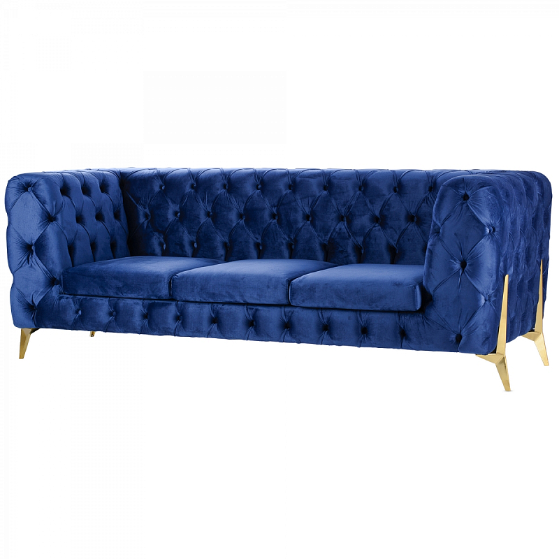 Диван Jasper Sofa Синий Латунь Диван Jasper Sofa Синий Латунь в Грозном | Loft Concept