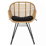 Стул с ротанговым плетением Wicker Half Chair с подлокотниками варинант исполнения - 1 | Loft Concept в Грозном