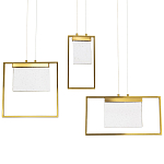 Подвесной геометрический светильник со стеклом Rectangle Geometry Trio Glass Chandelier варинант исполнения - 1 | Loft Concept в Грозном