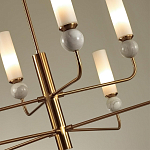 Люстра на штанге с 8-ю цилиндрическими матовыми плафонами и шарами из камня Orb Essence варинант исполнения - 3 | Loft Concept в Грозном