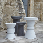 Приставной стол из искусственного камня Chess Black варинант исполнения - 4 | Loft Concept в Грозном