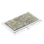 Визитница карманная металлическая с накладкой из натурального камня Апатит Stone Business Card Holders варинант исполнения - 2 | Loft Concept в Грозном