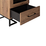 Шкаф-витрина в стиле лофт с чёрной стеклянной дверью Urban Style Space 2 варинант исполнения - 3 | Loft Concept в Грозном