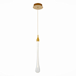 Подвесной светильник с плафоном в форме капли на золотистом каркасе Raindrop варинант исполнения - 1 | Loft Concept в Грозном