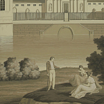 Обои ручная роспись Monuments of Paris Terre Foncée on scenic paper варинант исполнения - 1 | Loft Concept в Грозном