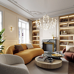 Люстра подвесная из металла с прозрачными подвесками из хрусталя Quasar 93 варинант исполнения - 7 | Loft Concept в Грозном