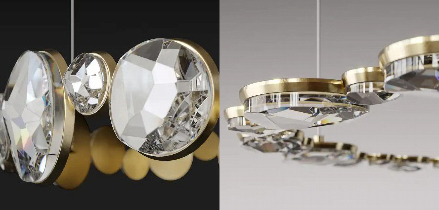 Люстра RING horizontal chandelier with crystals - Loft-Concept в Грозном