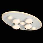 Потолочный светильник овальной формы белого цвета с 7-ю лампами Lunar Pebbles варинант исполнения - 3 | Loft Concept в Грозном