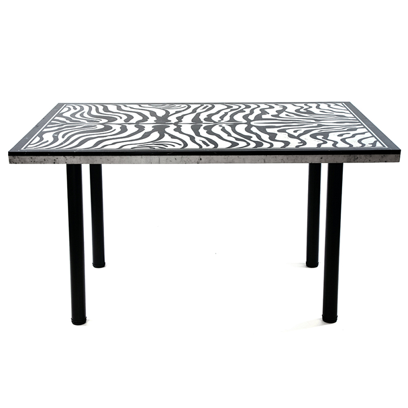 Стол обеденный из натурального мрамора Marble BW Accent Table Черно-белый в Грозном | Loft Concept 