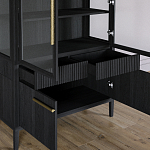 Витрина Primo со стеклянными фасадами и буфетом шпон Черный дуб варинант исполнения - 6 | Loft Concept в Грозном