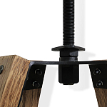 Барный стул со спинкой и металлической подставкой на 4-х деревянных ножках Бежевый Велюр Vendramin Chair варинант исполнения - 5 | Loft Concept в Грозном