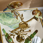 Подсвечник с двумя попугаями из фарфора на бронзовой ветке Eden Garden варинант исполнения - 5 | Loft Concept в Грозном