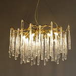 Люстра на подвесе с каркасом из металла и прозрачными подвесками из стекла Droplet Chandelier варинант исполнения - 1 | Loft Concept в Грозном